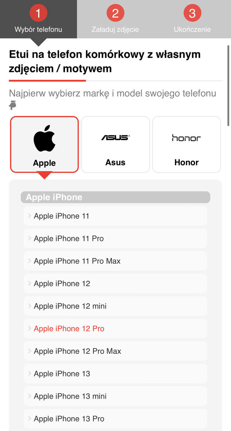 Wybierz markę i model swojego telefonu