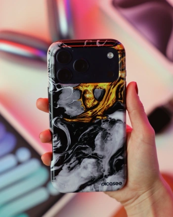 Picasee Fashion Case na Samsung Galaxy A34 5G A346B - Black Gold 2