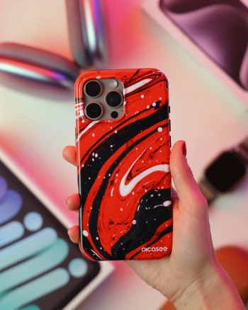 Picasee Fashion Case MagSafe na Apple iPhone 12 - Red black