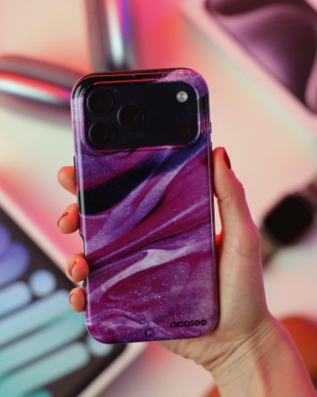 Picasee Fashion Case MagSafe na Apple iPhone 12 - Purple glitter