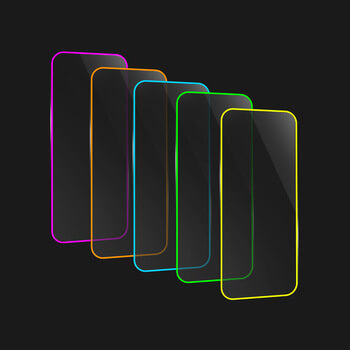 3x Picasee Ochronne szkło hartowane z rozbłyskującą w ciemności ramką do Apple iPhone XS Max - Żółty
