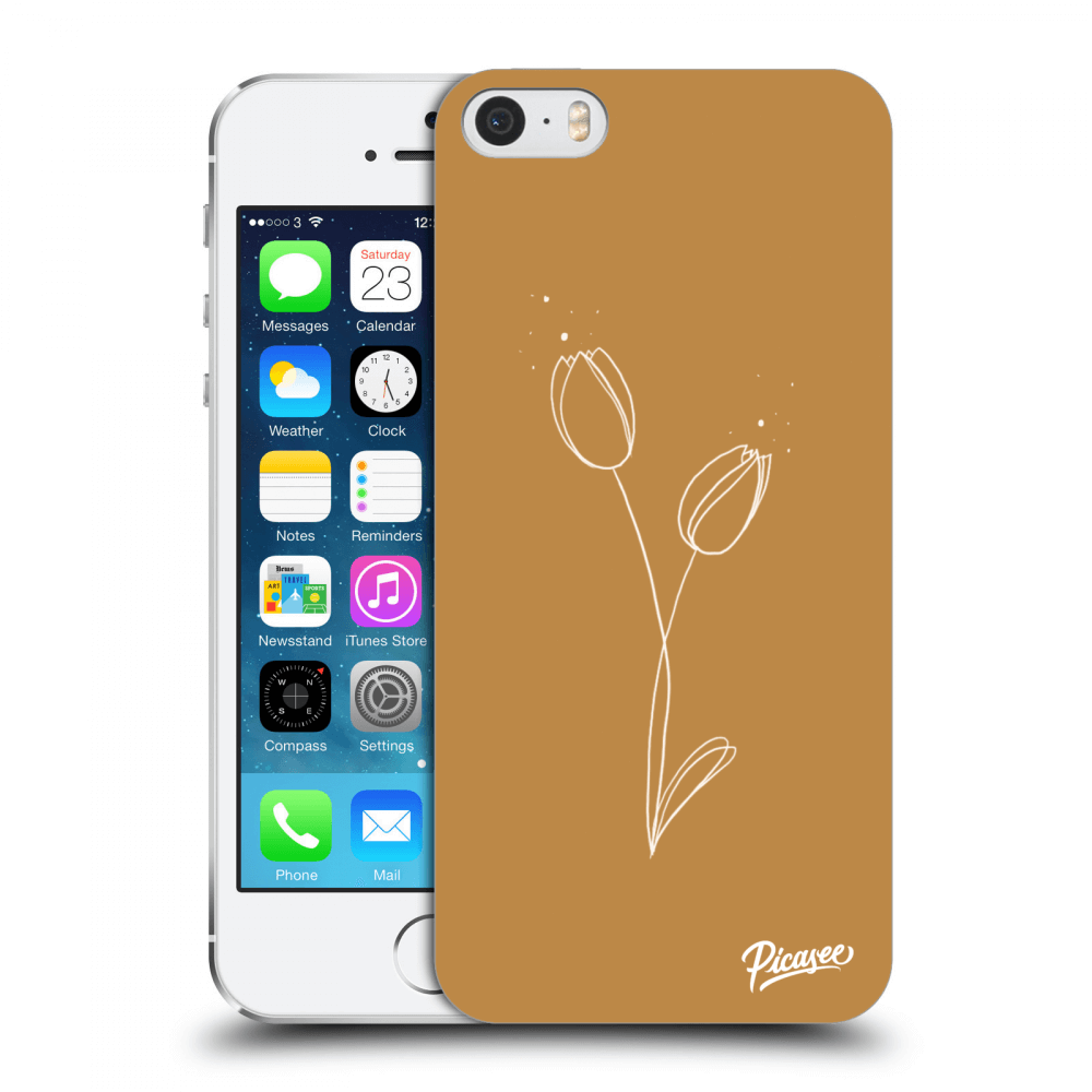 Picasee silikonowe przeźroczyste etui na Apple iPhone 5/5S/SE - Tulips