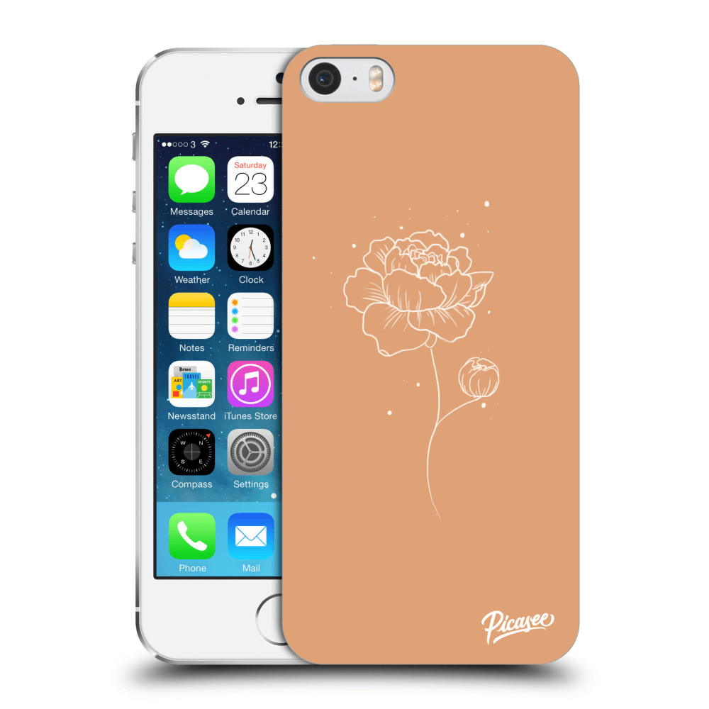 Picasee silikonowe przeźroczyste etui na Apple iPhone 5/5S/SE - Peonies