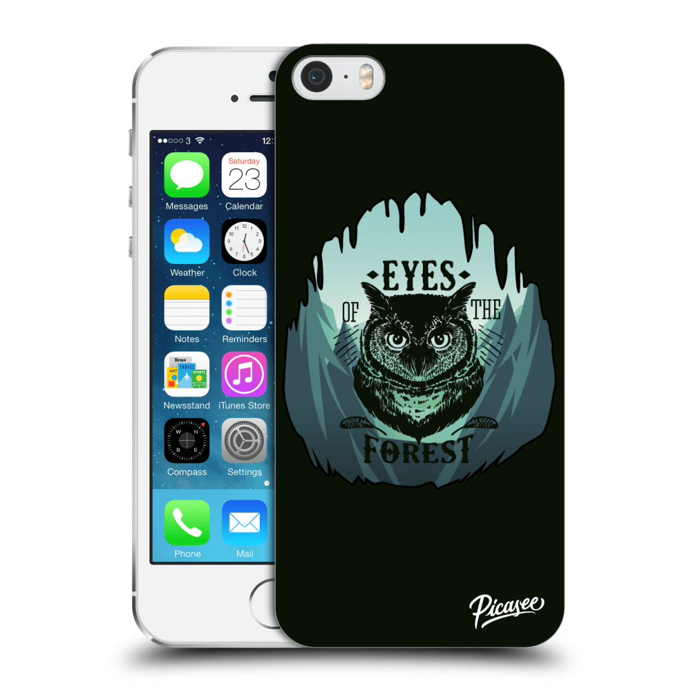 Picasee plastikowe przezroczyste etui do Apple iPhone 5/5S/SE - Forest owl