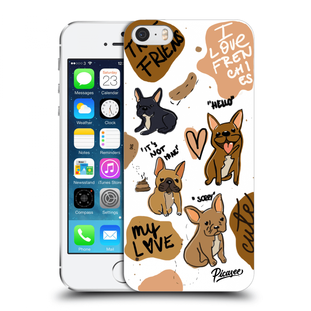 Picasee silikonowe przeźroczyste etui na Apple iPhone 5/5S/SE - Frenchies