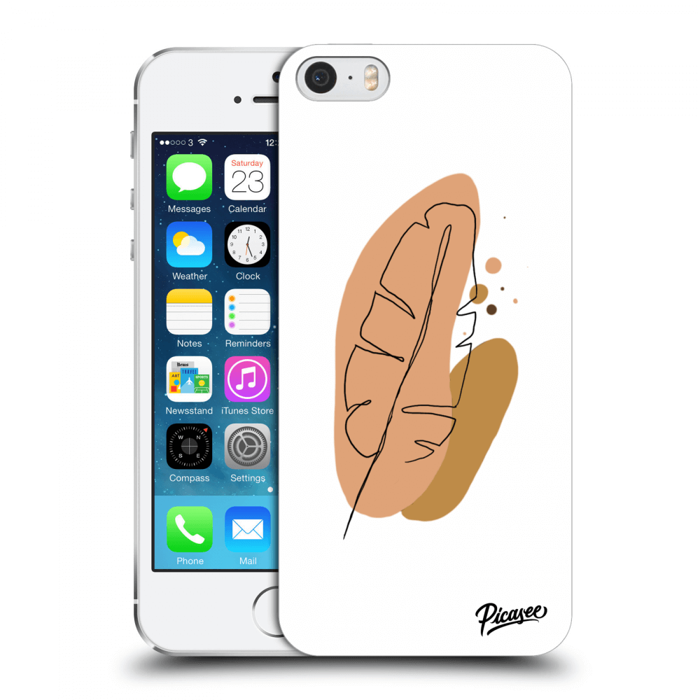 Picasee silikonowe przeźroczyste etui na Apple iPhone 5/5S/SE - Feather brown