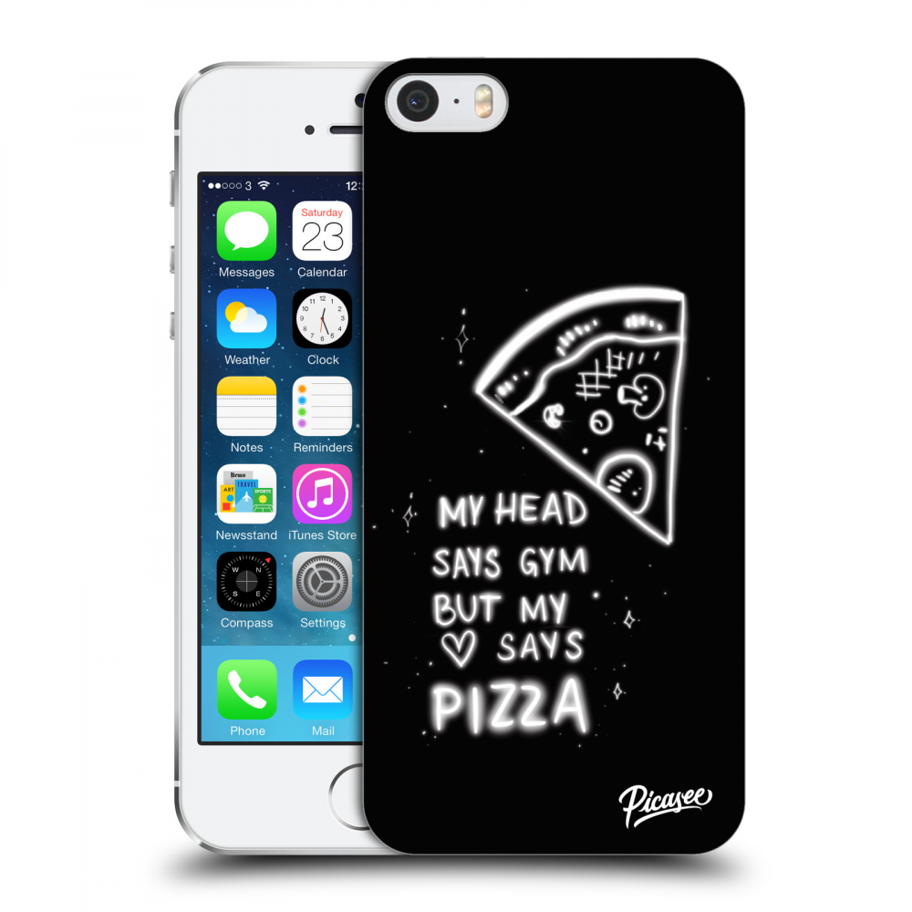 Picasee silikonowe przeźroczyste etui na Apple iPhone 5/5S/SE - Pizza