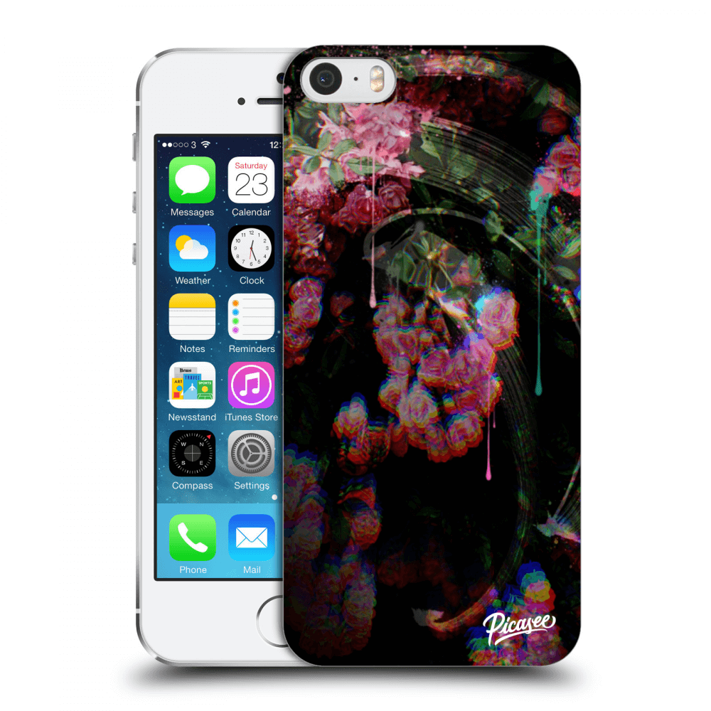 Picasee silikonowe przeźroczyste etui na Apple iPhone 5/5S/SE - Rosebush limited