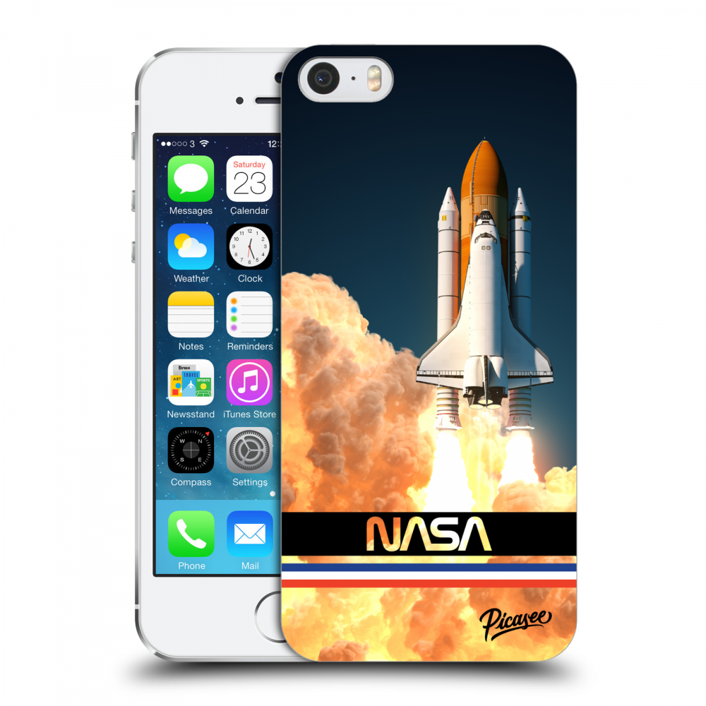 Picasee silikonowe przeźroczyste etui na Apple iPhone 5/5S/SE - Space Shuttle