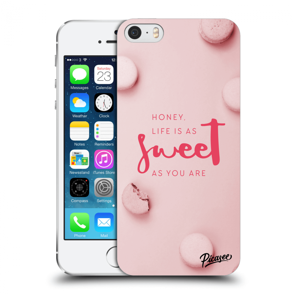 Picasee plastikowe przezroczyste etui do Apple iPhone 5/5S/SE - Life is as sweet as you are