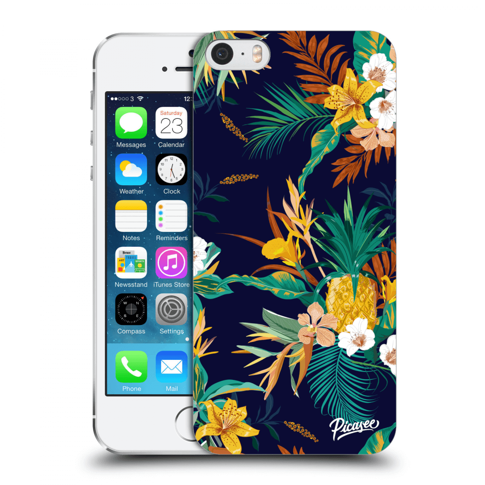 Picasee silikonowe przeźroczyste etui na Apple iPhone 5/5S/SE - Pineapple Color