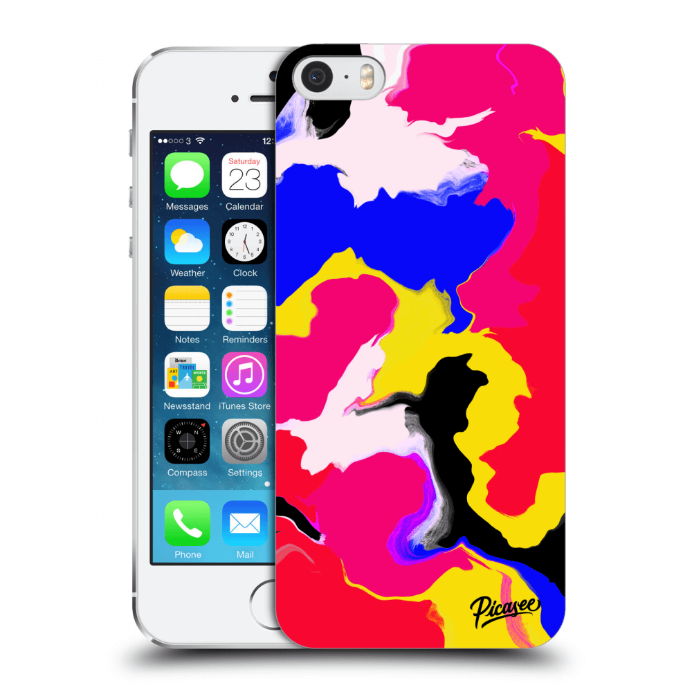 Picasee silikonowe przeźroczyste etui na Apple iPhone 5/5S/SE - Watercolor