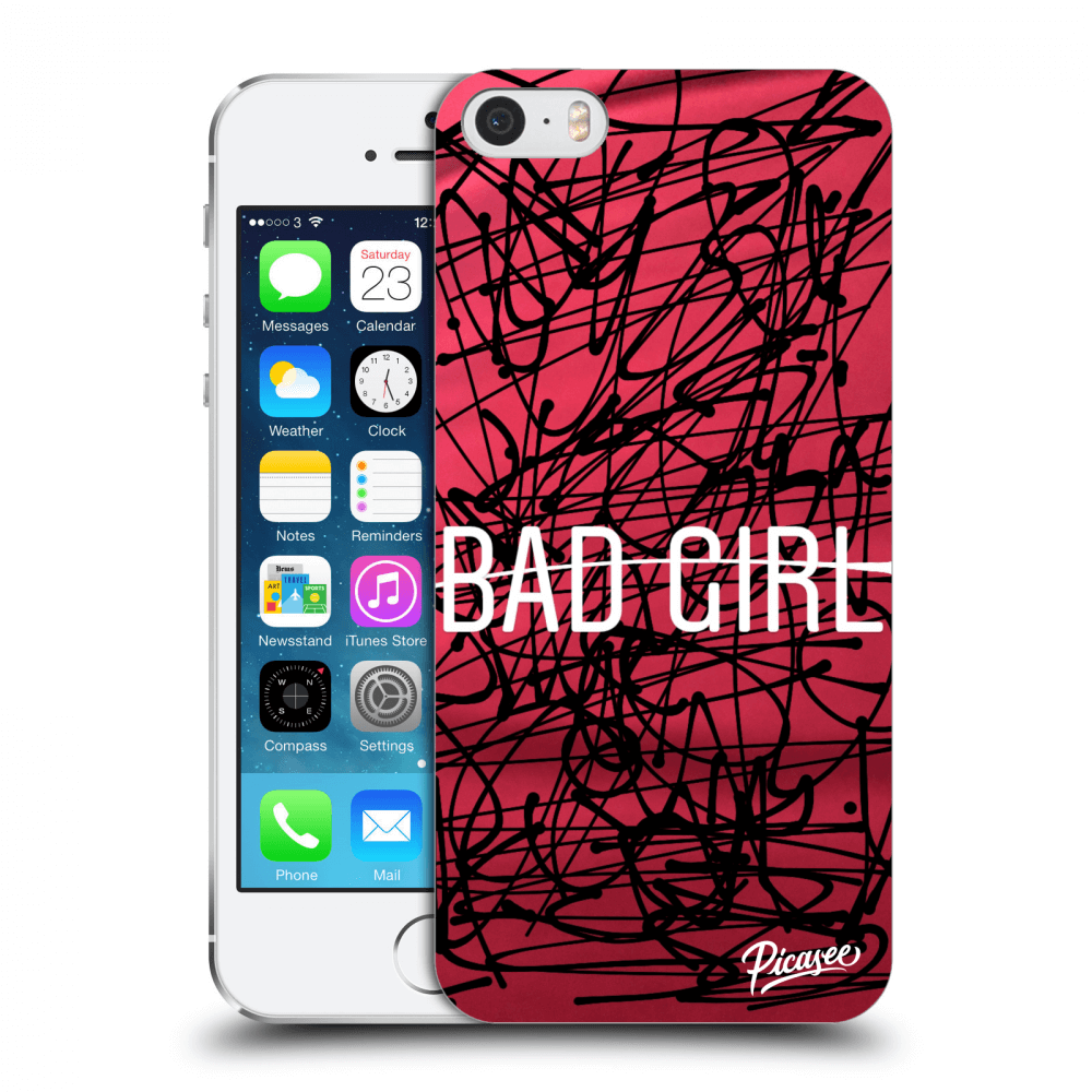 Picasee silikonowe przeźroczyste etui na Apple iPhone 5/5S/SE - Bad girl