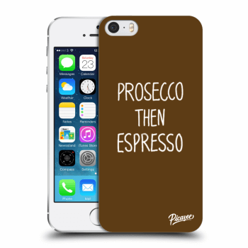 Picasee silikonowe przeźroczyste etui na Apple iPhone 5/5S/SE - Prosecco then espresso