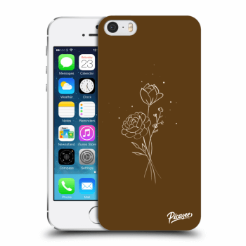 Picasee silikonowe przeźroczyste etui na Apple iPhone 5/5S/SE - Brown flowers