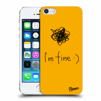 Picasee silikonowe przeźroczyste etui na Apple iPhone 5/5S/SE - I am fine
