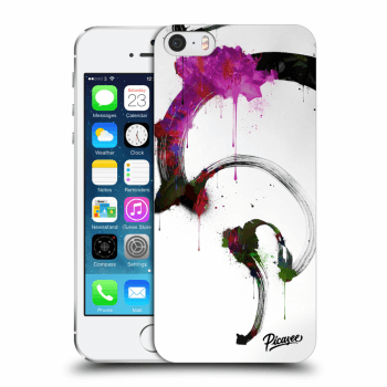 Picasee silikonowe przeźroczyste etui na Apple iPhone 5/5S/SE - Peony White