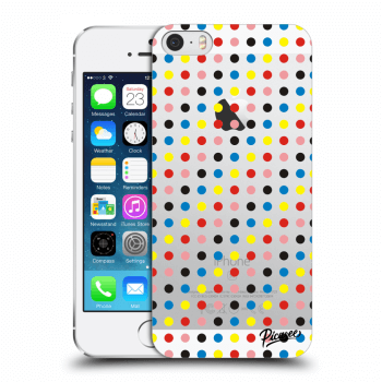 Picasee silikonowe przeźroczyste etui na Apple iPhone 5/5S/SE - Colorful dots