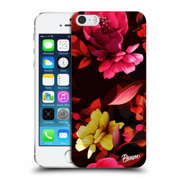 Picasee silikonowe przeźroczyste etui na Apple iPhone 5/5S/SE - Dark Peonny