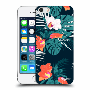 Picasee silikonowe przeźroczyste etui na Apple iPhone 5/5S/SE - Monstera Color