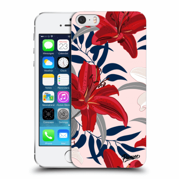 Picasee silikonowe przeźroczyste etui na Apple iPhone 5/5S/SE - Red Lily