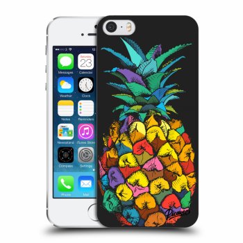Picasee plastikowe czarne etui do Apple iPhone 5/5S/SE - Pineapple