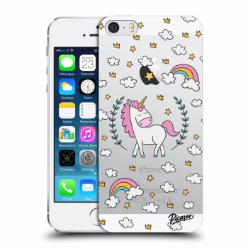 Picasee silikonowe przeźroczyste etui na Apple iPhone 5/5S/SE - Unicorn star heaven