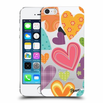 Picasee plastikowe przezroczyste etui do Apple iPhone 5/5S/SE - Colored heart
