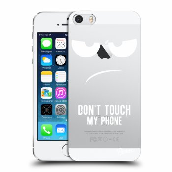 Picasee silikonowe przeźroczyste etui na Apple iPhone 5/5S/SE - Don't Touch My Phone