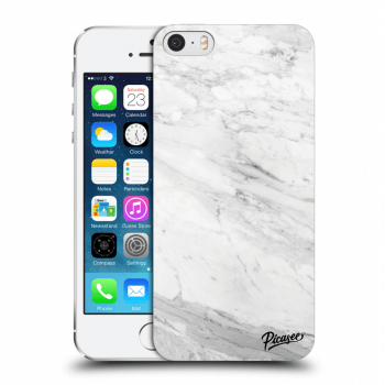 Picasee silikonowe przeźroczyste etui na Apple iPhone 5/5S/SE - White marble