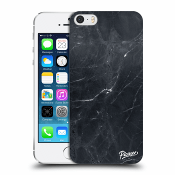 Picasee silikonowe przeźroczyste etui na Apple iPhone 5/5S/SE - Black marble