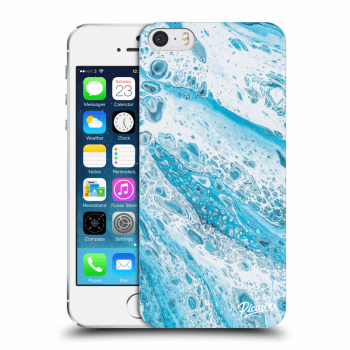 Picasee silikonowe przeźroczyste etui na Apple iPhone 5/5S/SE - Blue liquid