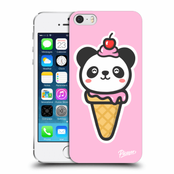 Picasee silikonowe przeźroczyste etui na Apple iPhone 5/5S/SE - Ice Cream Panda