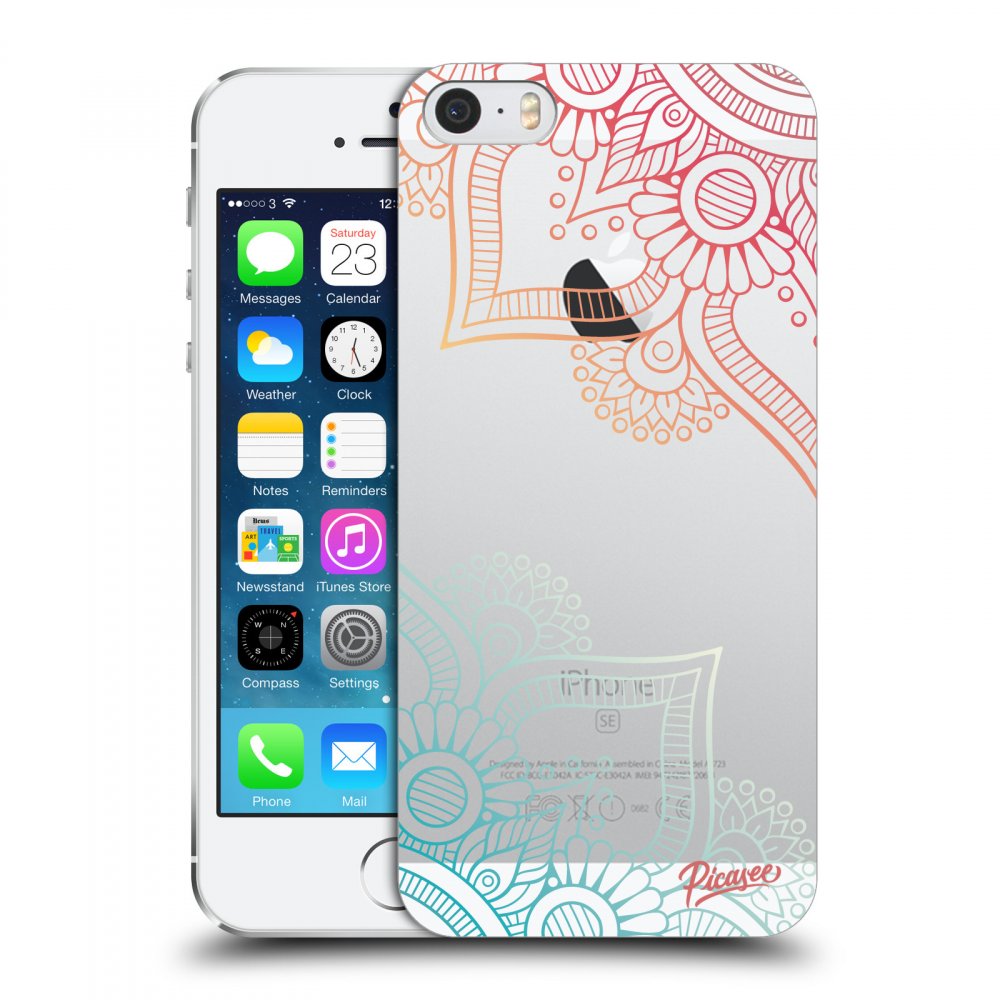 Picasee silikonowe przeźroczyste etui na Apple iPhone 5/5S/SE - Flowers pattern