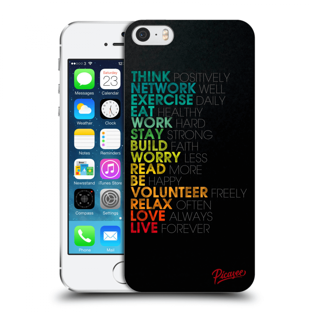 Picasee silikonowe przeźroczyste etui na Apple iPhone 5/5S/SE - Motto life