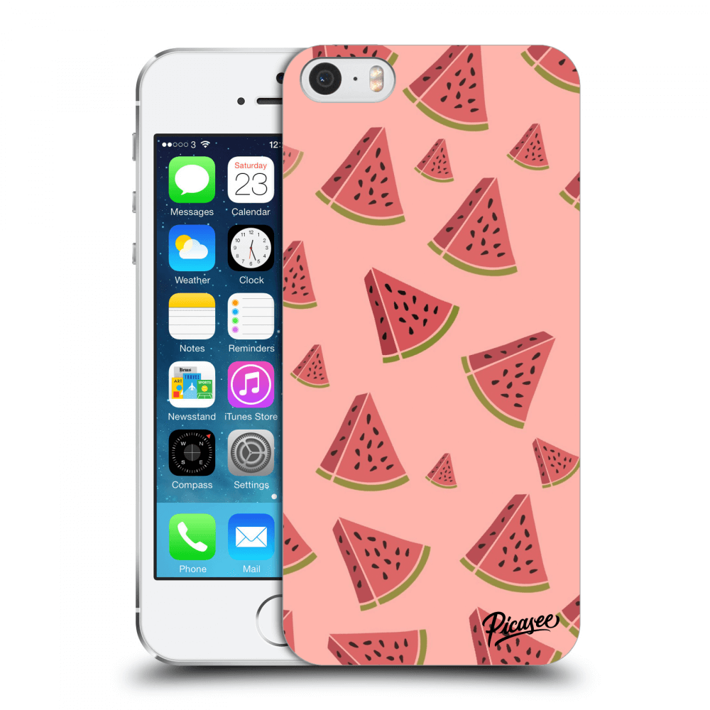 Picasee plastikowe czarne etui do Apple iPhone 5/5S/SE - Watermelon