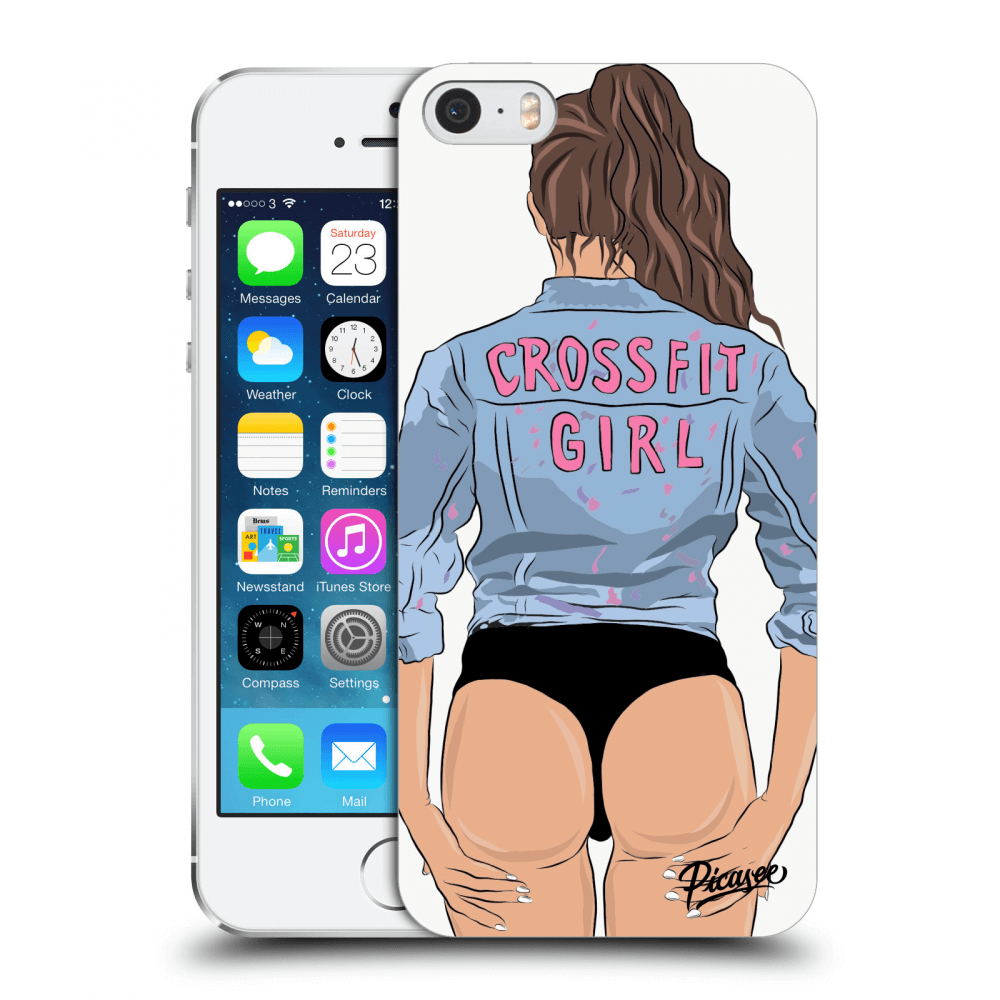 Picasee plastikowe przezroczyste etui do Apple iPhone 5/5S/SE - Crossfit girl - nickynellow