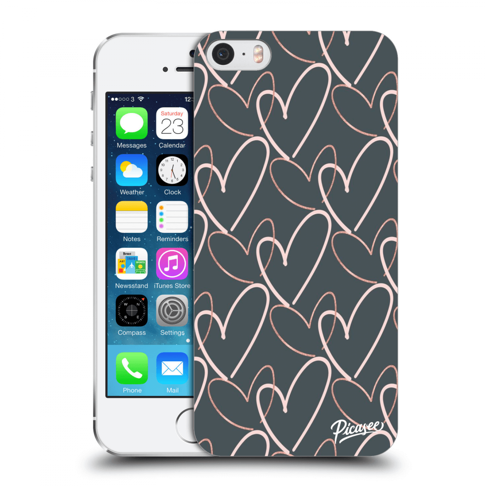 Picasee silikonowe przeźroczyste etui na Apple iPhone 5/5S/SE - Lots of love