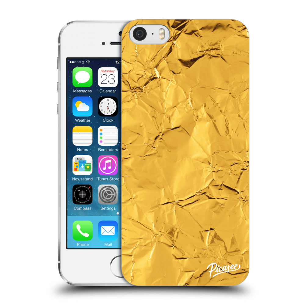 Picasee silikonowe przeźroczyste etui na Apple iPhone 5/5S/SE - Gold