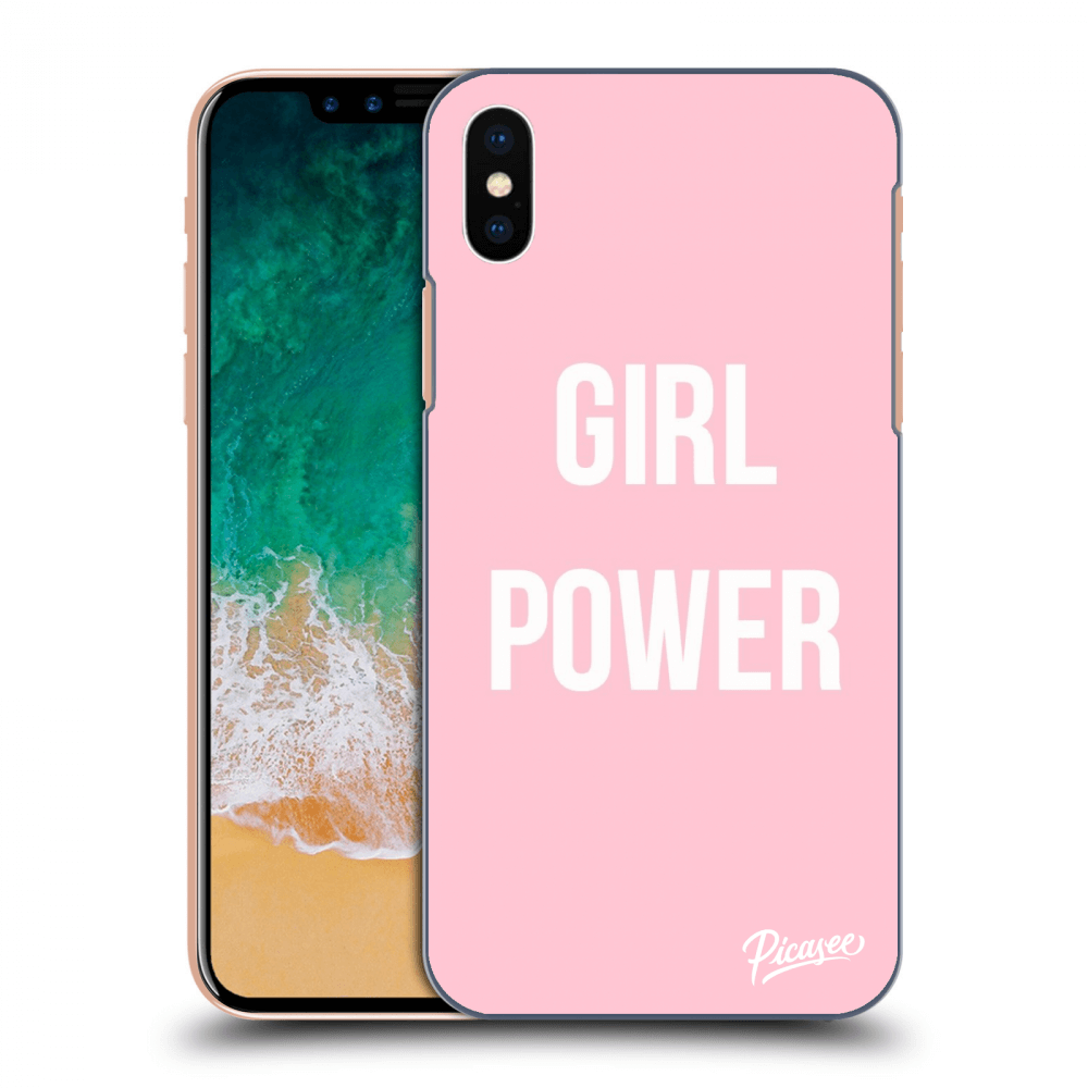 Picasee silikonowe czarne etui na Apple iPhone X/XS - Girl power