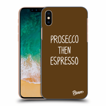 Picasee silikonowe przeźroczyste etui na Apple iPhone X/XS - Prosecco then espresso