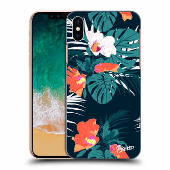 Picasee silikonowe czarne etui na Apple iPhone X/XS - Monstera Color