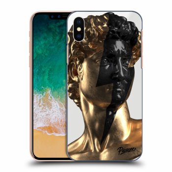 Picasee silikonowe przeźroczyste etui na Apple iPhone X/XS - Wildfire - Gold