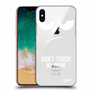 Picasee silikonowe przeźroczyste etui na Apple iPhone X/XS - Don't Touch My Phone