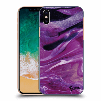 Etui na Apple iPhone X/XS - Purple glitter