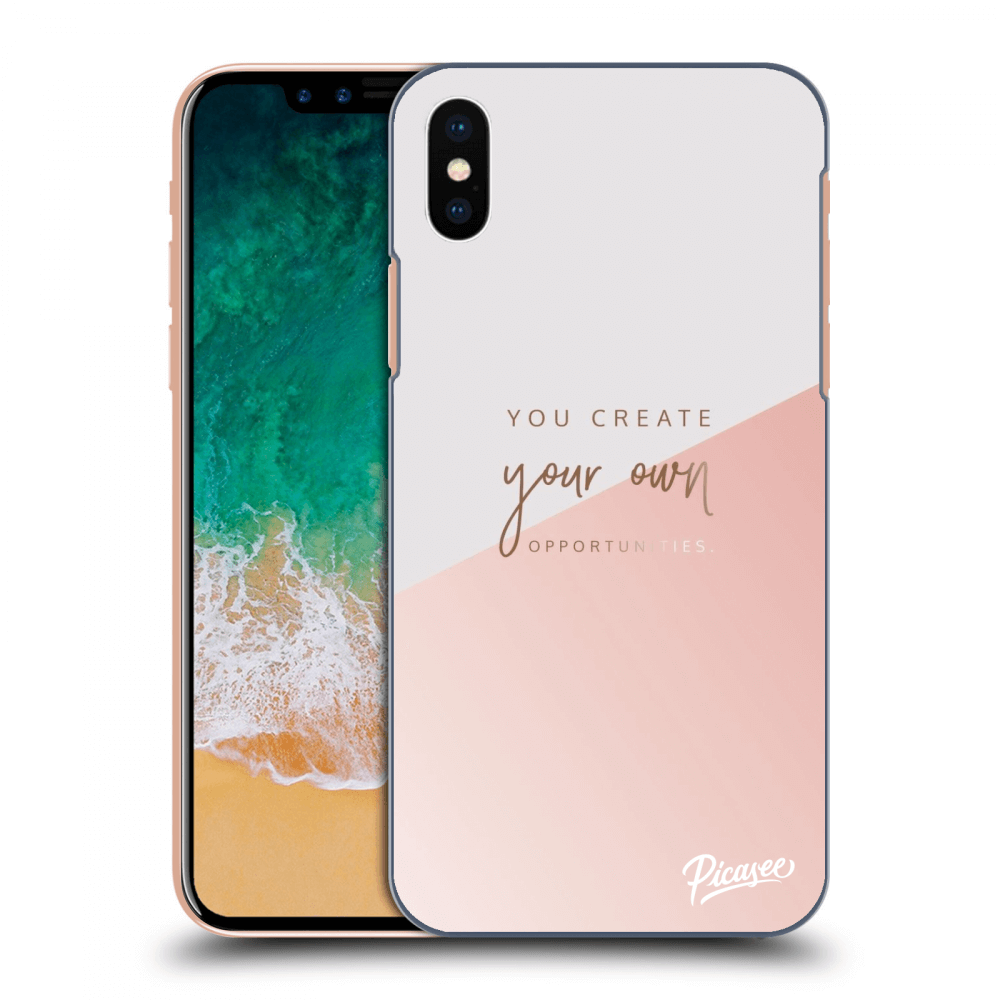 Picasee silikonowe czarne etui na Apple iPhone X/XS - You create your own opportunities