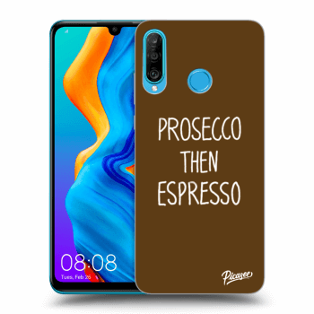Picasee silikonowe czarne etui na Huawei P30 Lite - Prosecco then espresso