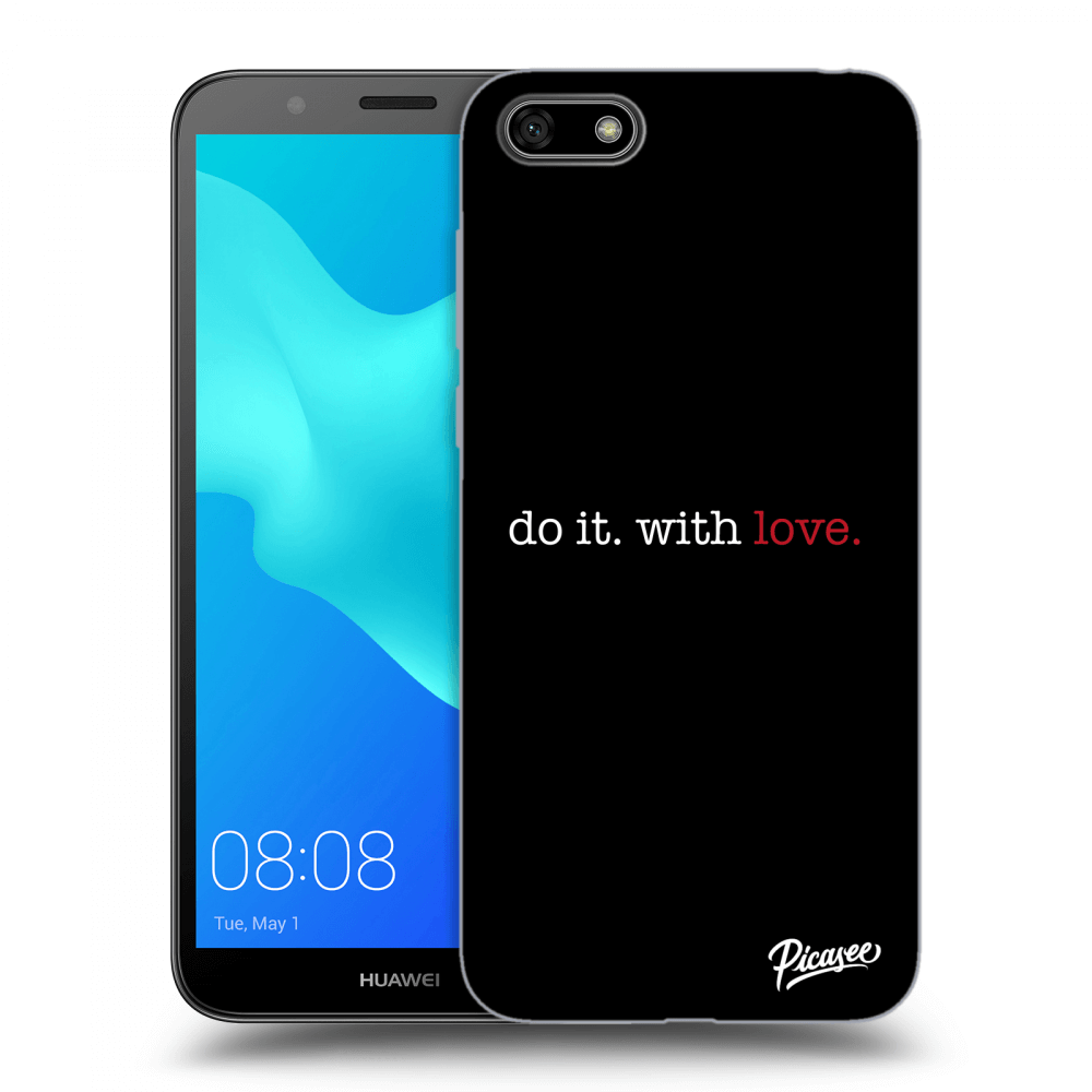 Picasee silikonowe czarne etui na Huawei Y5 2018 - Do it. With love.