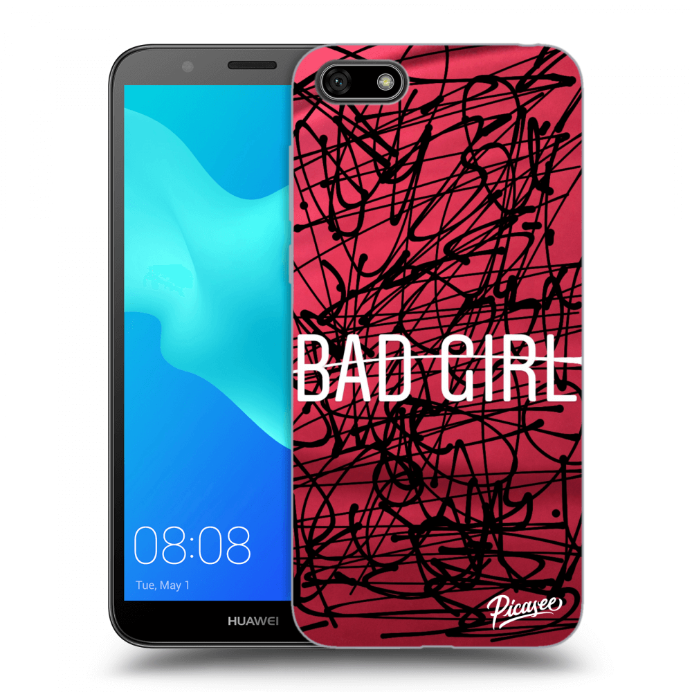 Picasee silikonowe czarne etui na Huawei Y5 2018 - Bad girl