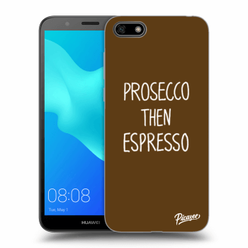 Picasee silikonowe czarne etui na Huawei Y5 2018 - Prosecco then espresso